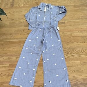 Blue Pajama Set with sheep detailing.